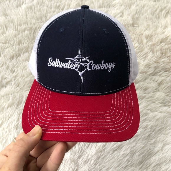 OUTDOOR CAP • Saltwater Cowboys Charleston Embroidered Snapback Hat Red/ Navy - Picture 3 of 12